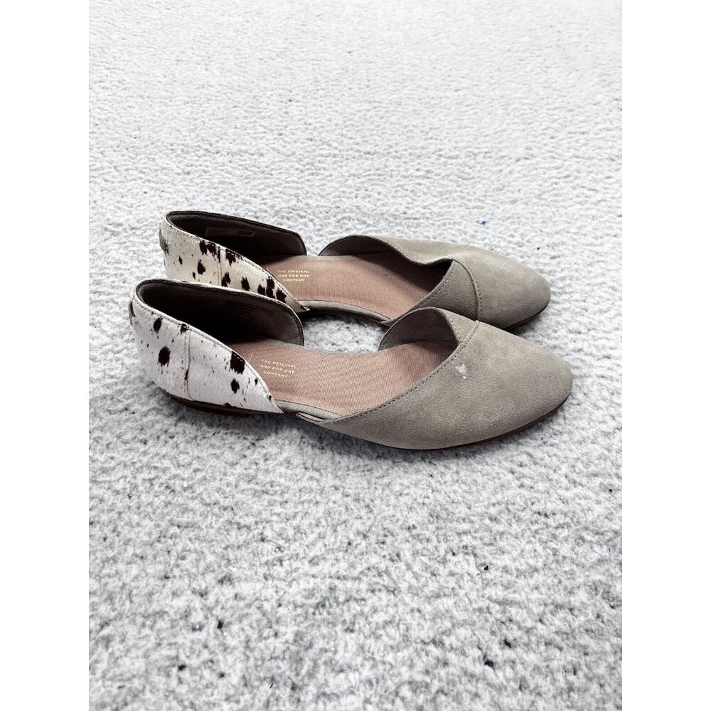 Women's Toms Taupe Animal Print Jutti D'Orsay Flats Shoes Size 9
